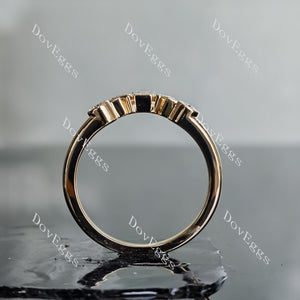 Ethereal oval bezel stardust grey moissanite bridal set (2 rings)