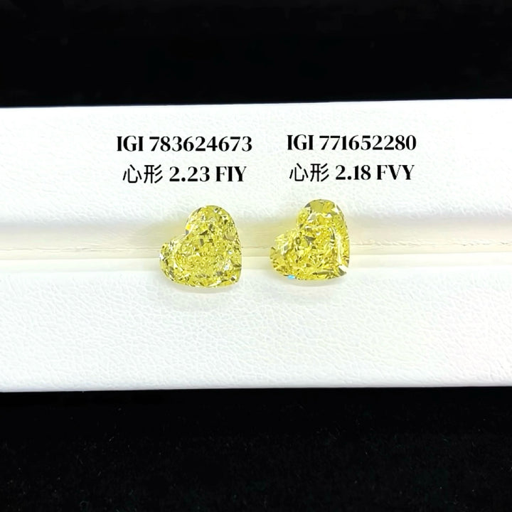 DovEggs 2.23ct heart fancy intense yellow VS1-LAB GROWN DIAMOND-CP783624673