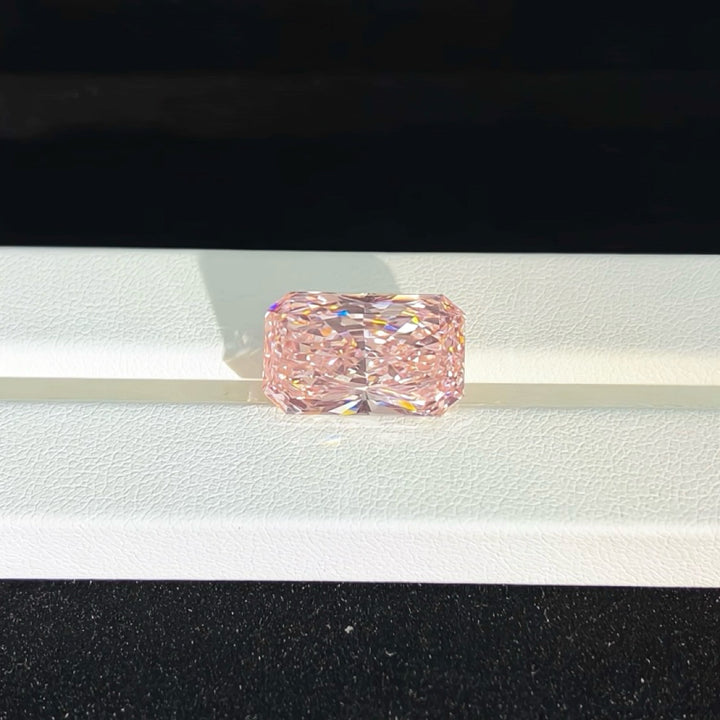 DovEggs 10.02ct radiant fancy vivid pink VS1-LAB GROWN DIAMOND-EV787661029