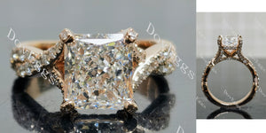 Carissa's Dream Radiant Pave Split Shanks Lab Grown Diamond Engagement Ring
