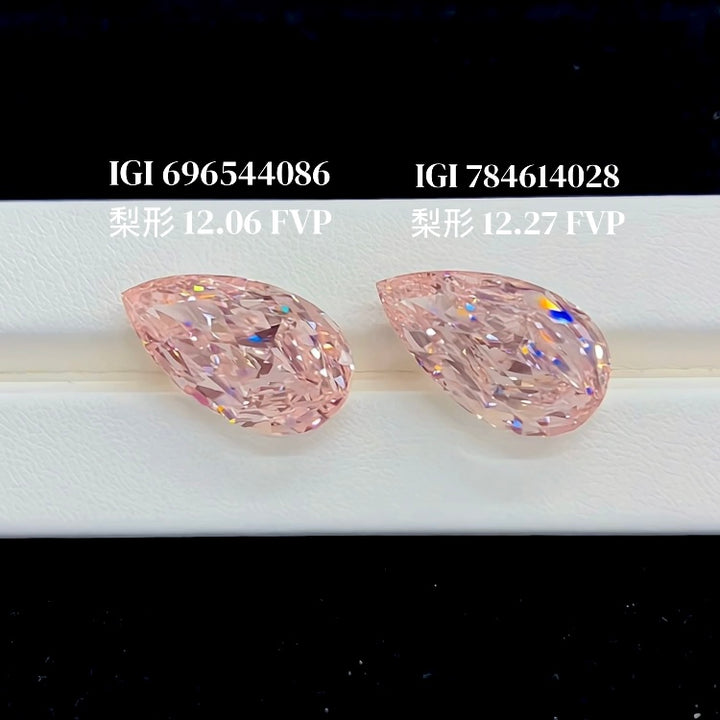 DovEggs 12.06ct pear fancy vivid pink VVS2-LAB GROWN DIAMOND-EV696544086