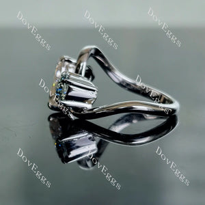 Doveggs two stones engagement ring semi-mount only(Exclusively to DovEggs Stones)