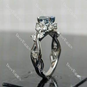 (size 9)Doveggs sterling silver 1.5ct Pear moissanite engagement ring set
