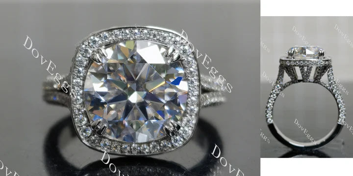 Doveggs halo split shanks engagement ring semi-mount only(Exclusively to DovEggs Stones) - DovEggs-Seattle