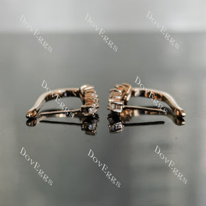 Doveggs baguette round pave moissanite/colored gem/lab grown diamond earrings
