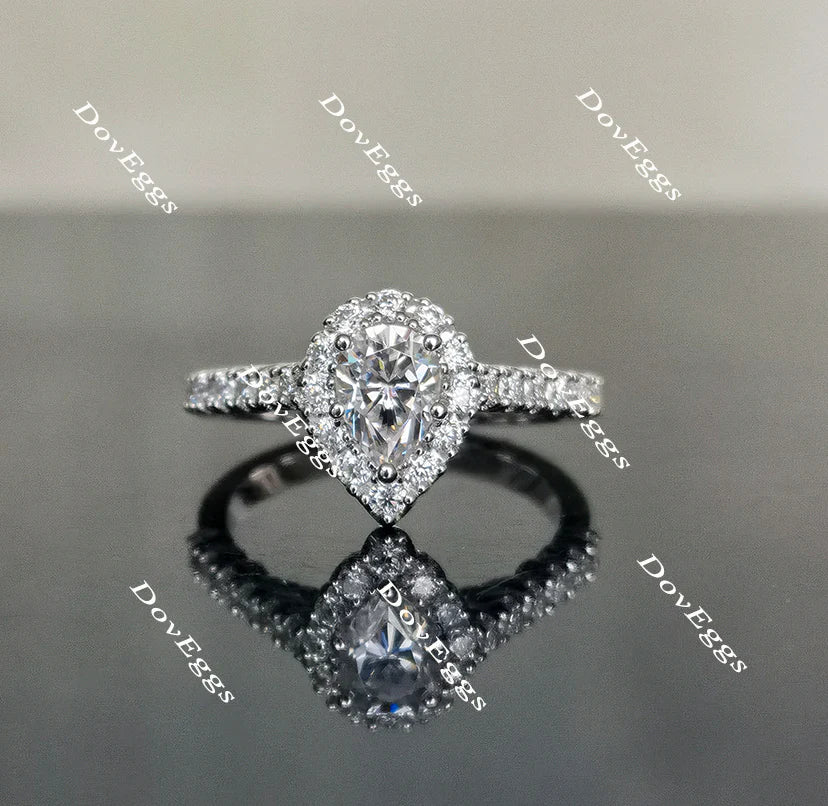 DovEggs half eternity pave halo engagement ring semi-mount only(Exclusively to DovEggs Stones)