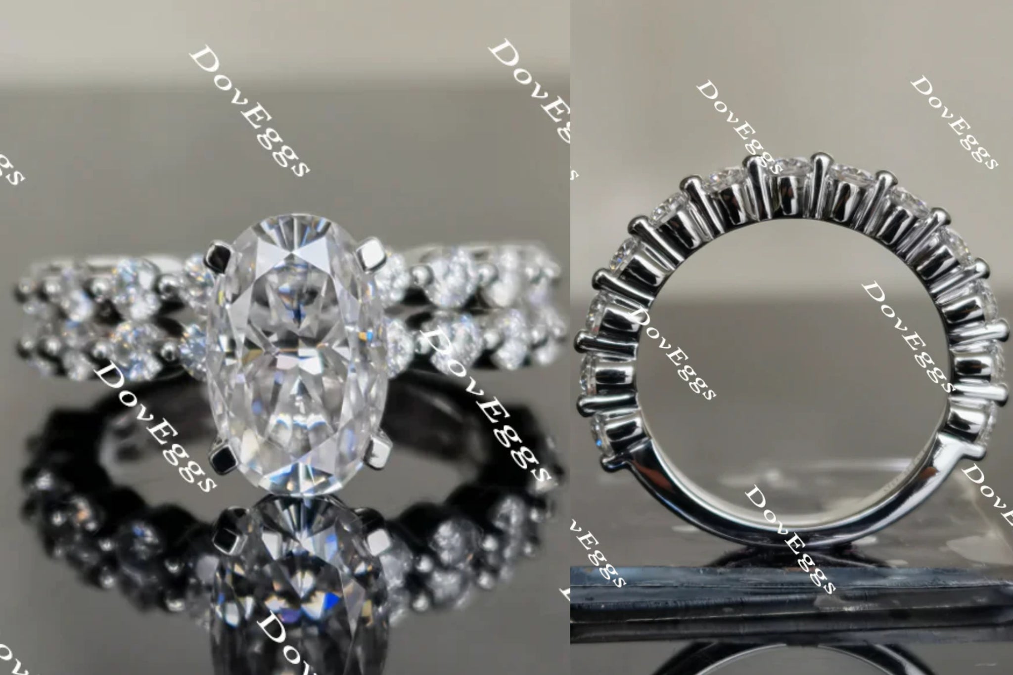 Doveggs round moissanite/lab grown diamond band(wedding band only)-2.5mm band width