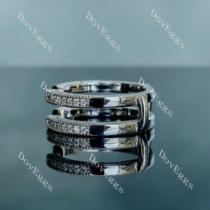 Doveggs round pave moissanite/lab grown diamond enhancer/wedding band-8.2mm band width