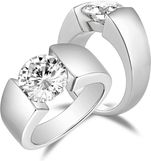 (size 7.75) DovEggs 3ct round solitaire moissanite engagement ring