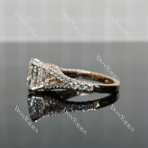 Emily's Hope Cushion Pave Split Shanks Half Eternity Lab Grown Diamond Engagement Ring
