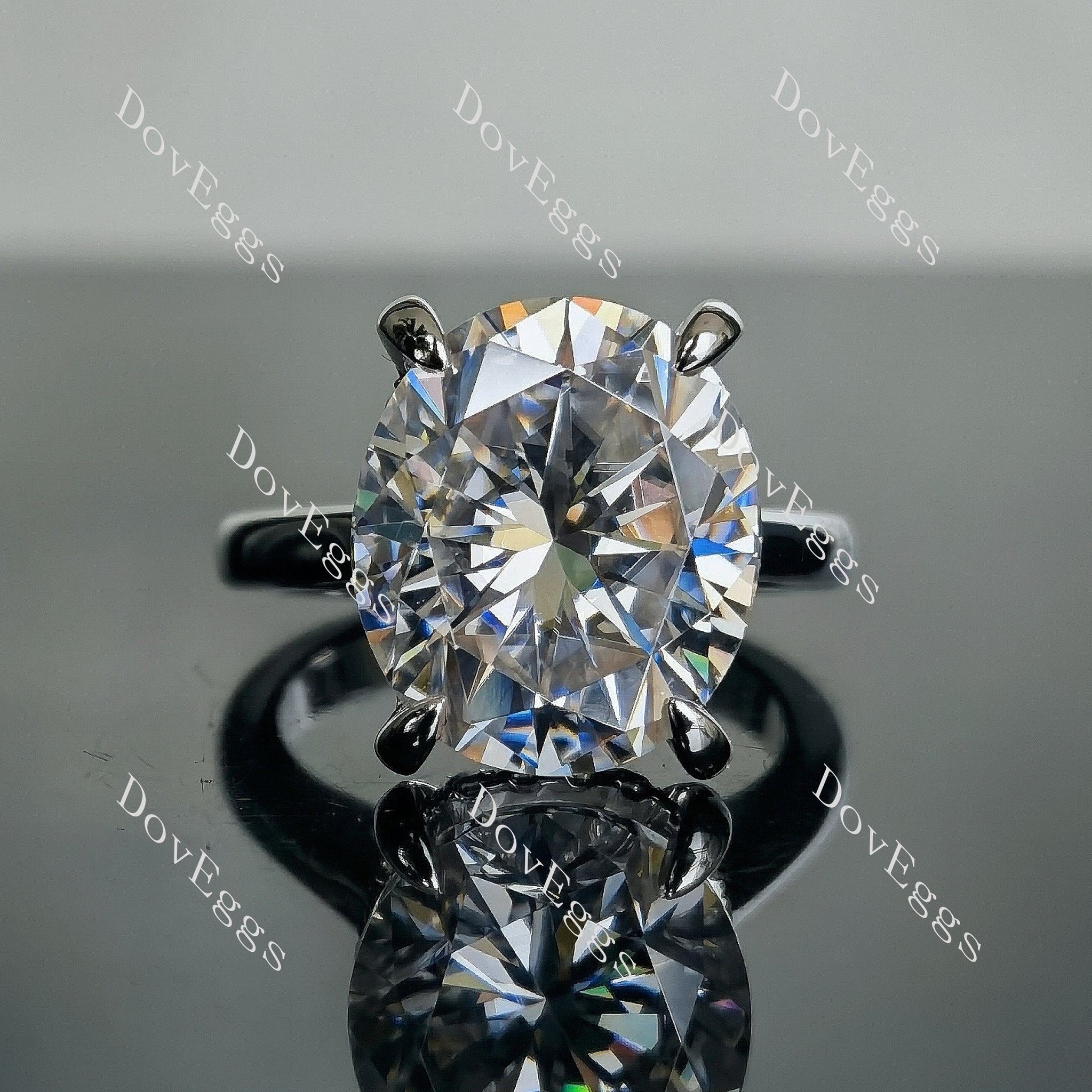 The Divine Halo oval moissanite engagement ring