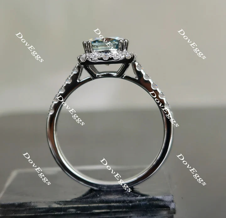 DovEggs cathedral halo pave engagement ring only semi-mount only(Exclusively to DovEggs Stones)