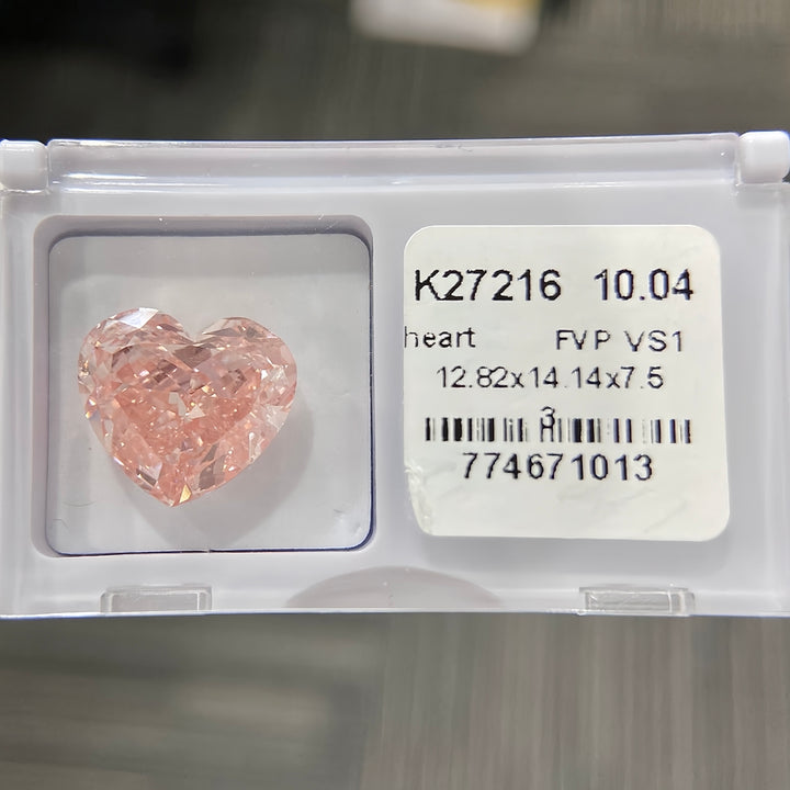 DovEggs 10.04ct heart fancy vivid pink VS1-LAB GROWN DIAMOND-K27216