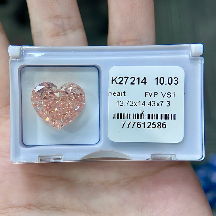 DovEggs 10.03ct heart fancy vivid pink VS1-LAB GROWN DIAMOND-K27214