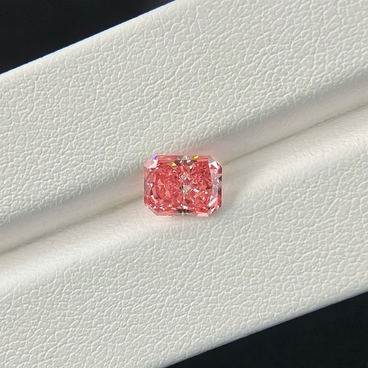 DovEggs 1.01ct radiant fancy vivid pink VS1-LAB GROWN DIAMOND-EVD6206017272
