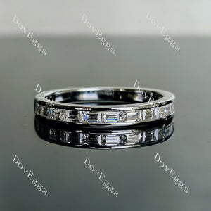 Doveggs baguette channel set moissanite/lab grown diamond wedding band-2.4mm band width