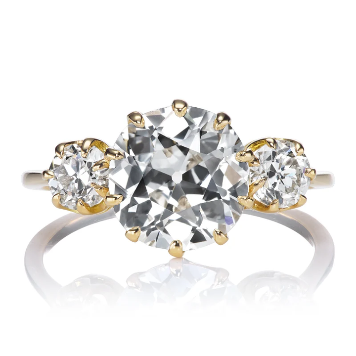 Group Order three stones moissanite/colored gem engagement ring