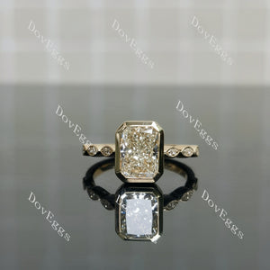 Doveggs Radiant Bezel Lab Grown Diamond Engagement Ring
