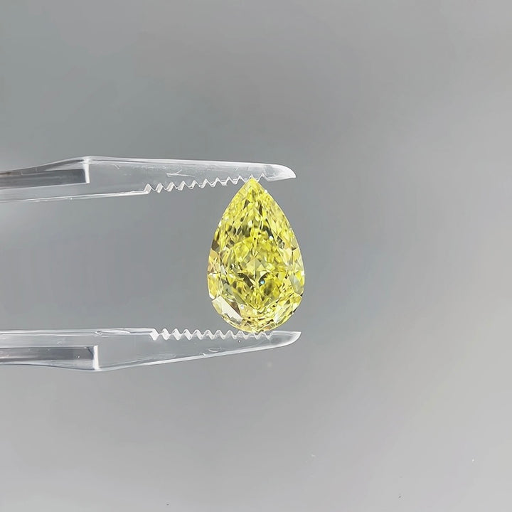 DovEggs 5.08ct pear fancy intense yellow VS1-LAB GROWN DIAMOND-EVD737531046