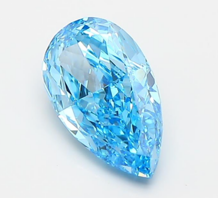 DovEggs 1.24ct pear fancy vivid blue VVS2-LAB GROWN DIAMOND-EVD811648121