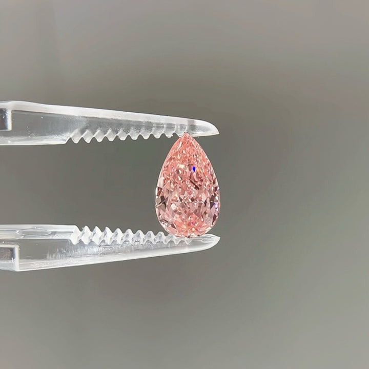DovEggs 1.32ct pear fancy vivid pink VVS2-LAB GROWN DIAMOND-CP757541253