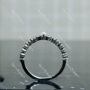 Doveggs marquise round pave moissanite/lab grown diamond wedding band-2.0mm band width