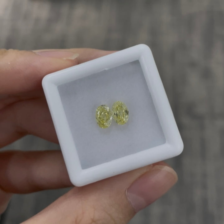 DovEggs 0.56ct oval fancy vivid yellow VS1-LAB GROWN DIAMOND-EVD6206017547