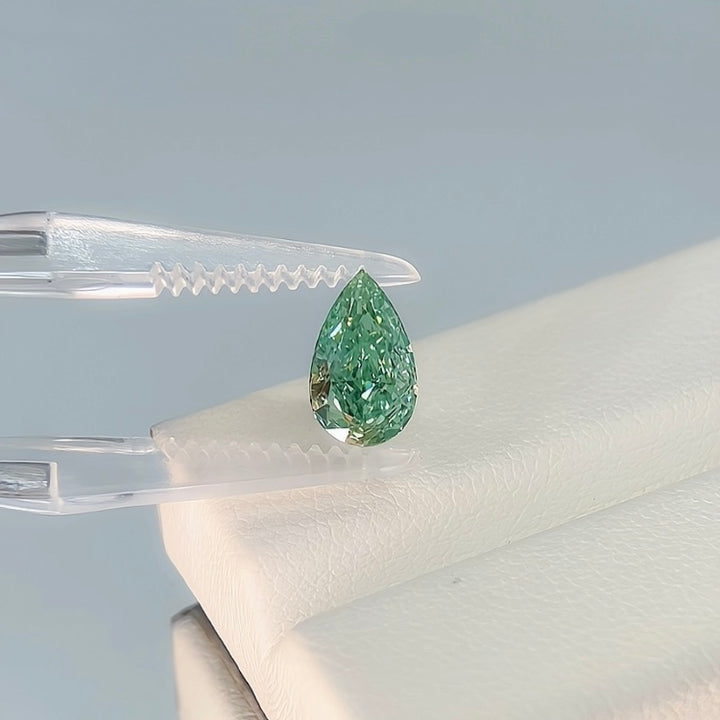 DovEggs 1.07ct pear fancy vivid green VS1-LAB GROWN DIAMOND-EVD805602154