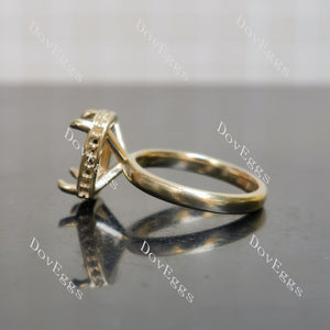 Naomi bezel hidden halo engagement ring semi-mount only(Exclusively to DovEggs Stones)