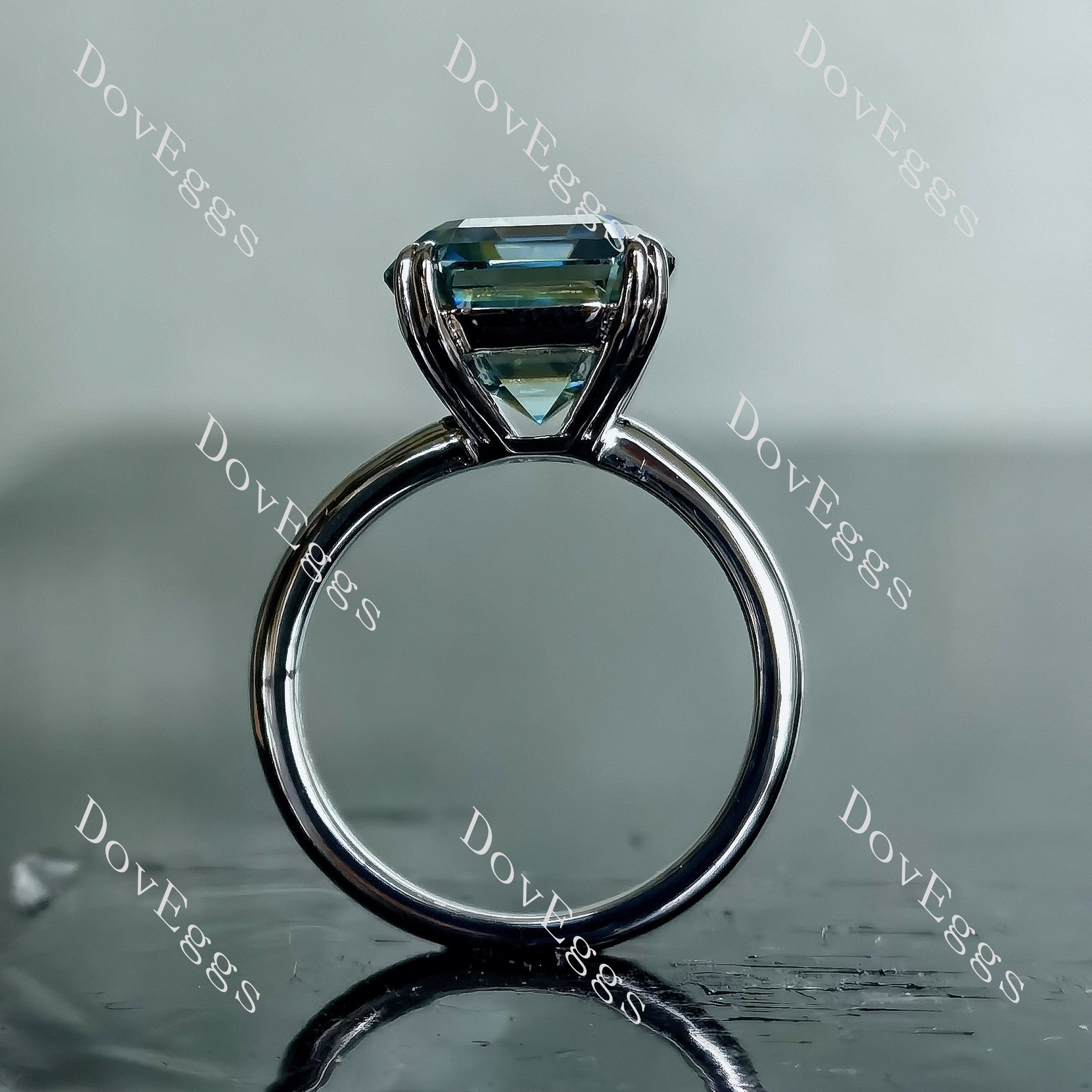 Doveggs krupp cut solitaire colored moissanite engagement ring