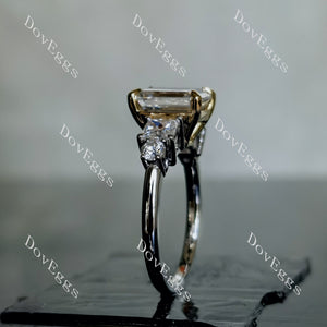 Doveggs emerald side stones moissanite engagement ring