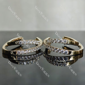 Doveggs round pave moissanite/lab grown diamond earrings (around 25mm length)