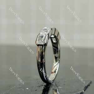 Kat’s Fab Five Emerald Bezel moissanite/lab grown diamond wedding band-2.6mm band width