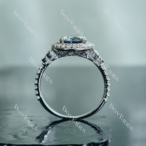Doveggs Twilight Blue 2ct Round 2.5cttw Moissanite Stones Sterling Silver Ring