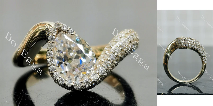 Doveggs pave bezel engagement ring semi-mount only(Exclusively to DovEggs Stones) - DovEggs-Seattle