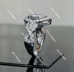 DovEggs split shank double halo engagement ring engagement ring only semi-mount only(Exclusively to DovEggs Stones)