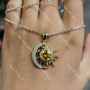 Doveggs Rhonda's Ray of Sunshine sun moon and star round colored gem pendant necklace (pendant only)