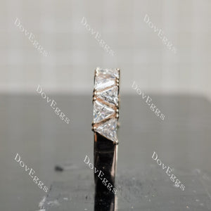 Doveggs triangle half eternity/full enternity moissanite wedding band-4.0mm band width