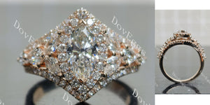 Marquise Halo Side Stones Lab Grown Diamond Engagement Ring