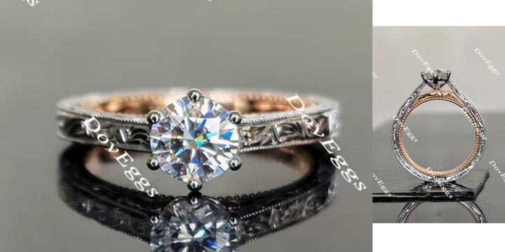 Doveggs round solitaire moissanite engagement ring - DovEggs-Seattle