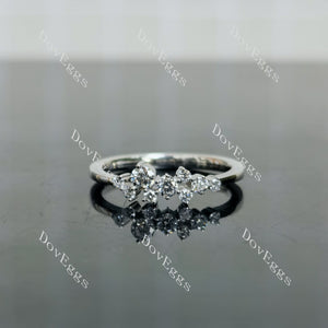 Doveggs round pave moissanite/lab grown diamond accents wedding band-2mm band width