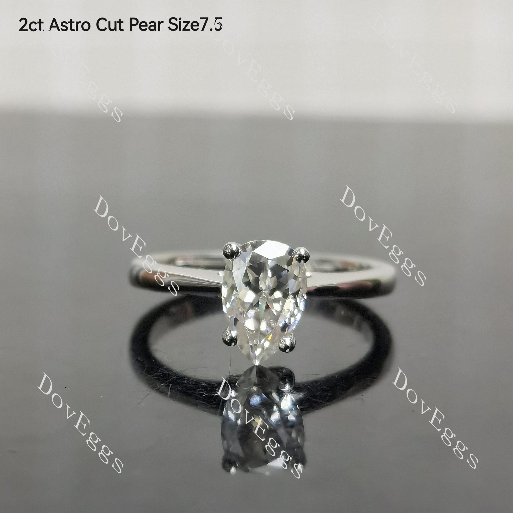 (Size 4.75-7.5) Doveggssterling silver moissanite engagement ring