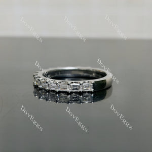 Doveggs baguette 3/4 eternity moissanite/ lab grown diamond accents wedding band-2.9mm band width