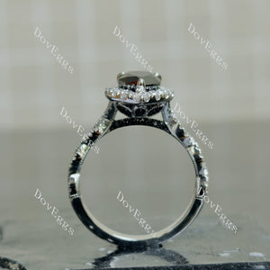 Doveggs pear pave halo colored moissanite engagement ring