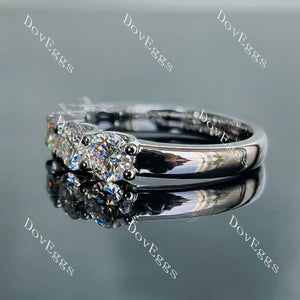 Doveggs round five stones pave moissanite wedding band-3.0mm band width