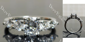 Cushion Side Stones Lab Grown Diamond Engagement Ring