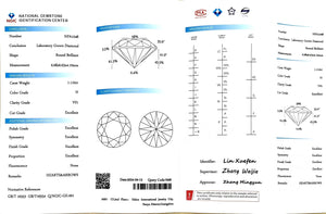 Doveggs 1.110ct round H color VS1 Clarity Excellent cut lab diamond stone(certified)