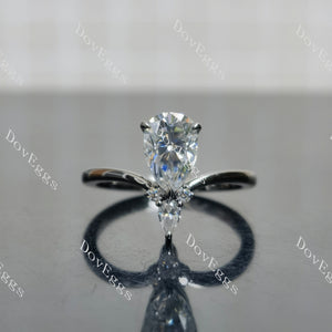 Doveggs pear art deco moissanite engagement ring