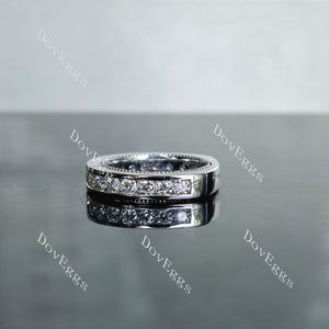 Doveggs round channel set moissanite/lab grown diamond wedding band-4.0mm band width