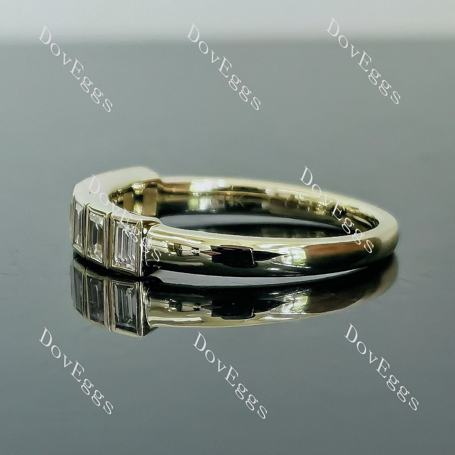 Doveggs seven stones bezel moissanite wedding band-2.0mm band width
